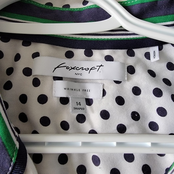 Foxcroft NYC Polka Dot Shirt, Wrinkle-free - Gently Worn - Picture 4 of 5